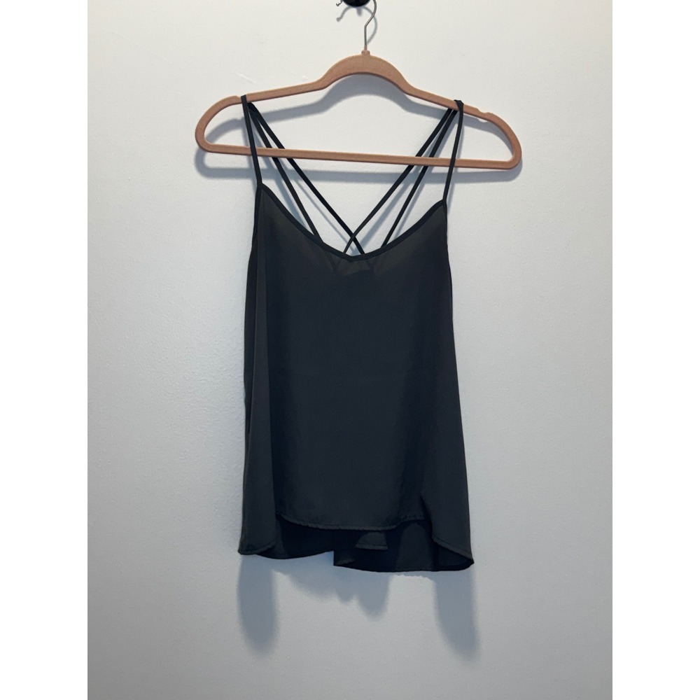Hollister Grey Strappy Crisscross Back Cami Top Medium‎